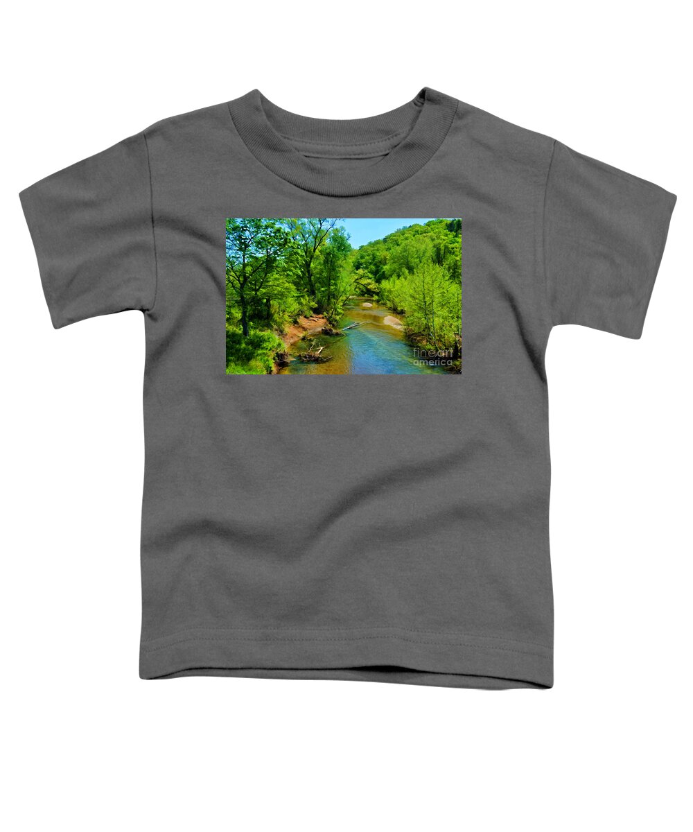  Toddler T-Shirt featuring the photograph Buffalo Creek - Digital Paint by Debbie Portwood