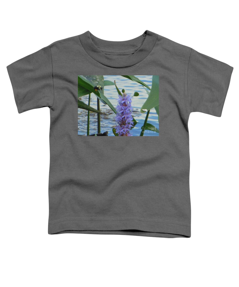 Bumblebee Toddler T-Shirt featuring the photograph Bumblebee Pickerelweed Moth by Rockin Docks Deluxephotos