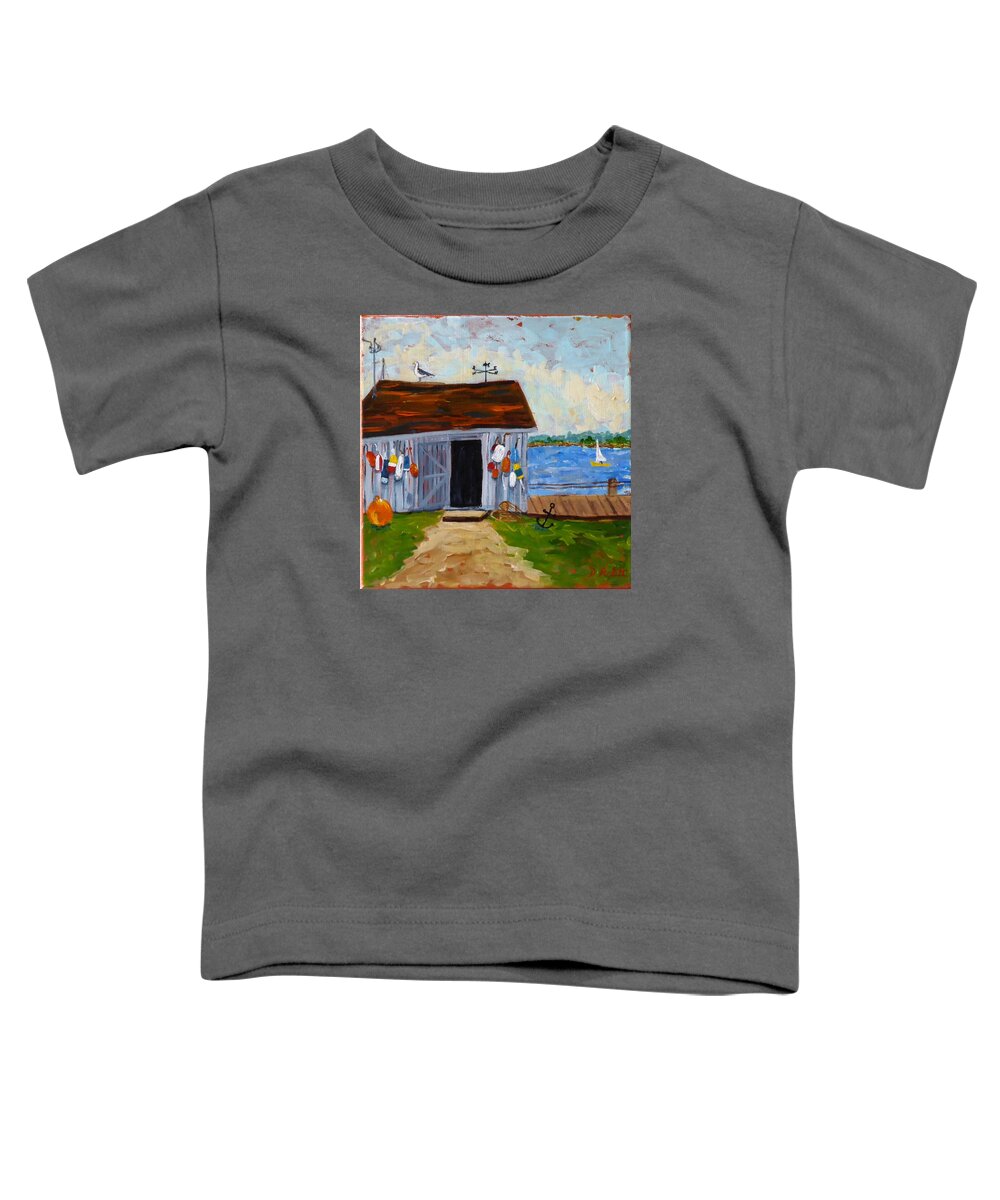 Buoys Toddler T-Shirt featuring the painting Buoys Will be Buoys by Diane Arlitt