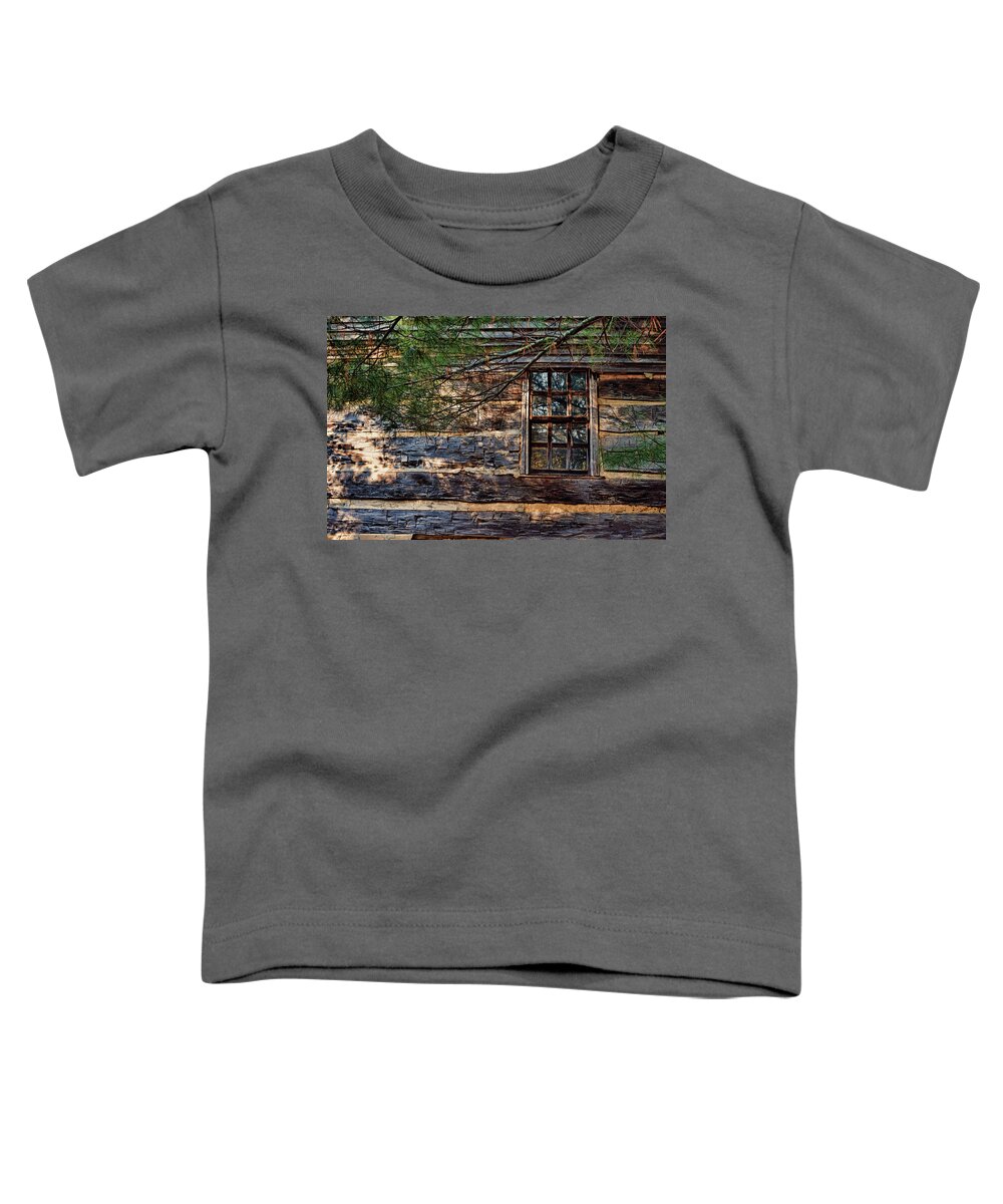 Cabin Toddler T-Shirt featuring the photograph Cabin Window by Joanne Coyle