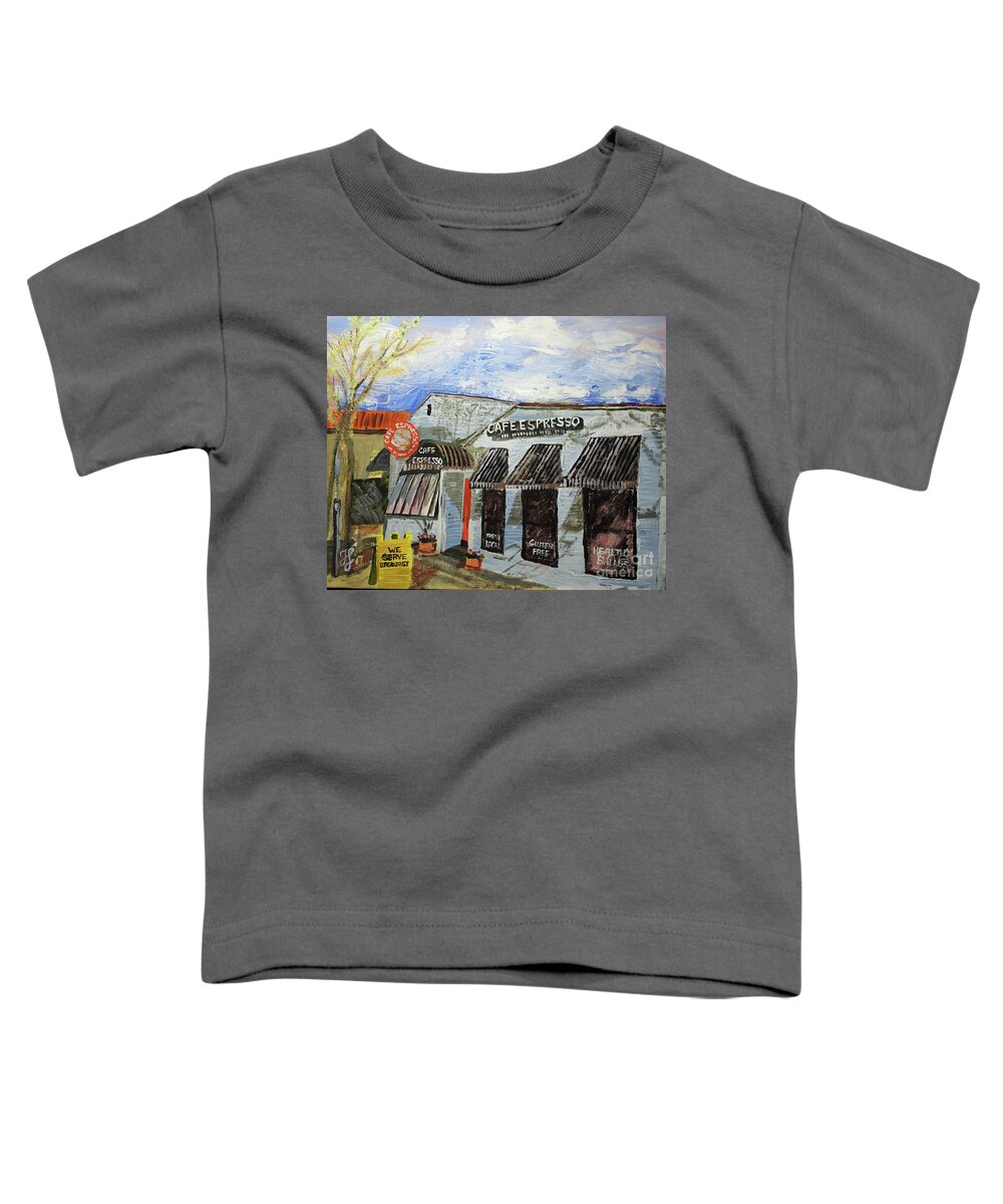 #cafeespresso Toddler T-Shirt featuring the painting Cafe Espresso by Francois Lamothe