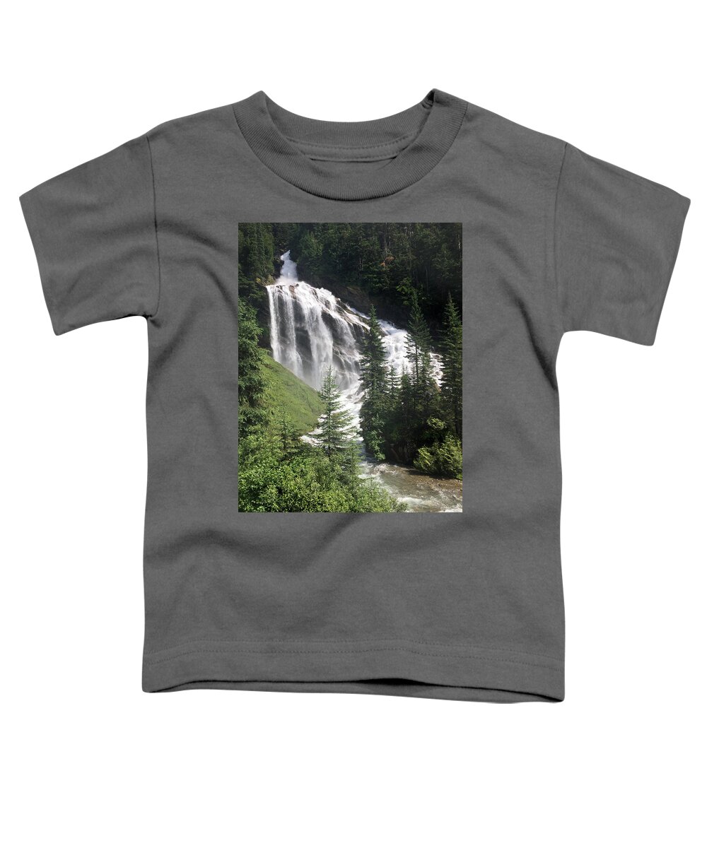 Train Toddler T-Shirt featuring the photograph Canadian Rocky Waterfall by David T Wilkinson