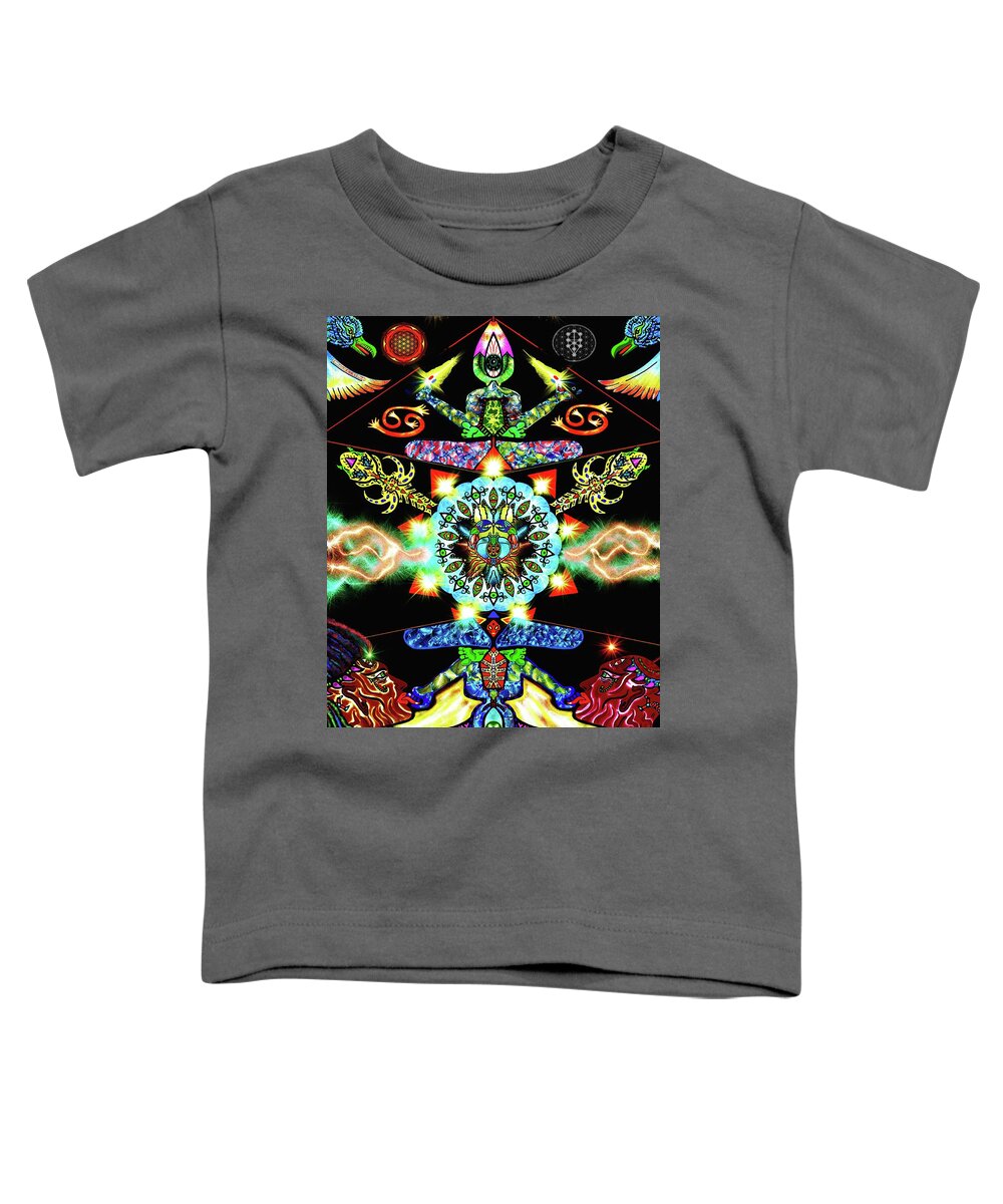 Cancer Toddler T-Shirt featuring the mixed media Cancer Psychedelic Zodiac by Myztico Campo
