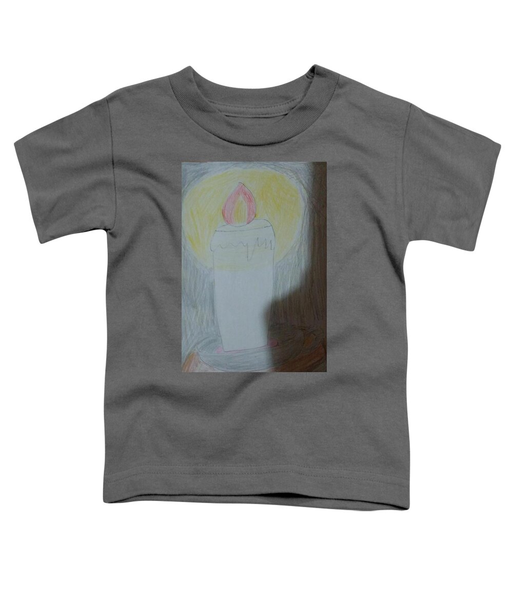 #candle Toddler T-Shirt featuring the drawing Candle by Sari Kurazusi