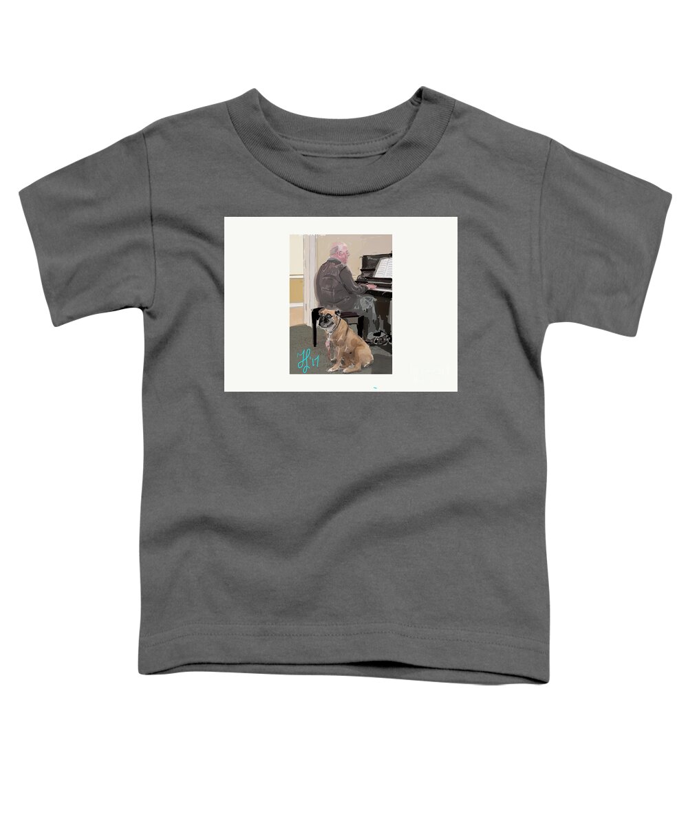 #servicedog Toddler T-Shirt featuring the painting Canine Composition by Francois Lamothe
