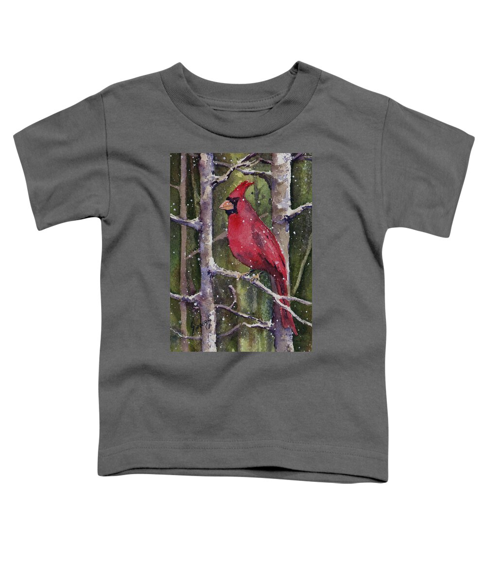 Cardinal Toddler T-Shirt featuring the painting Cardinal by Sam Sidders