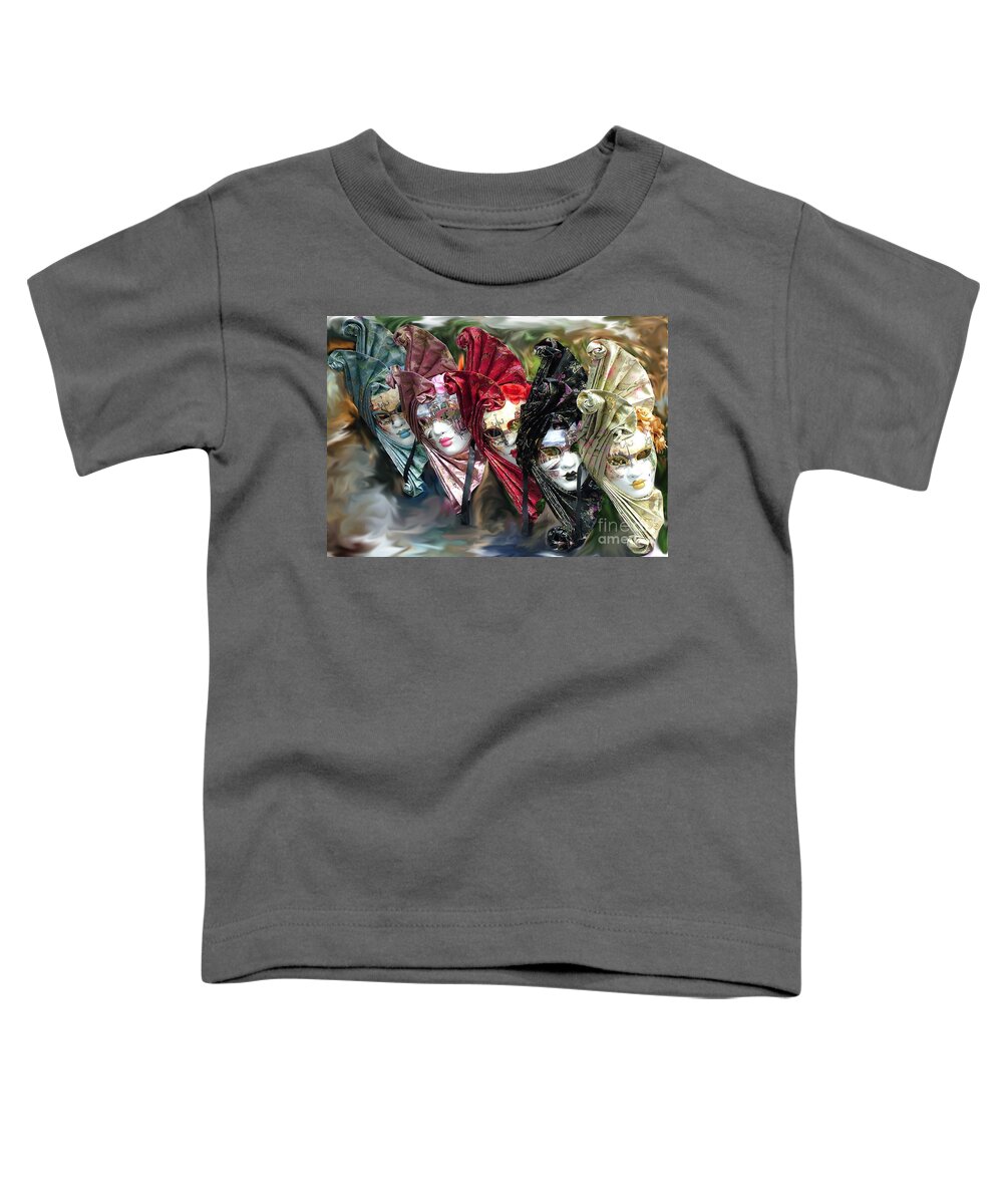 Carnival Masks Toddler T-Shirt featuring the photograph Carnival Masks Venice by Sheila Laurens