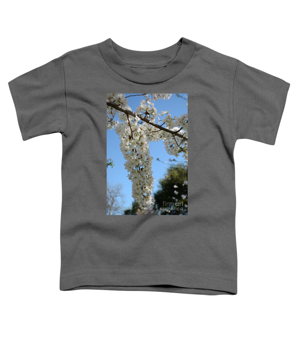  Toddler T-Shirt featuring the painting Cascading Cherry Blossoms by Constance Woods