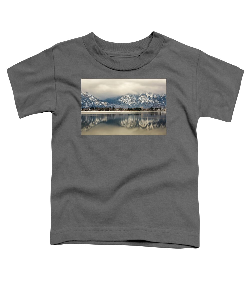 Photosbymch Toddler T-Shirt featuring the photograph Castles of Hohenscwangau over the Forggensee by M C Hood