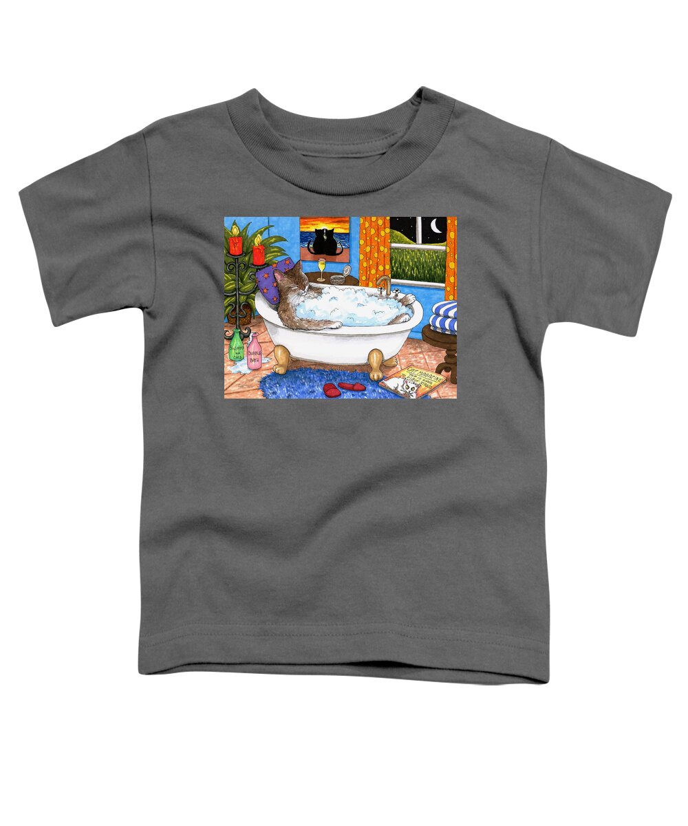 Cat Toddler T-Shirt featuring the painting Cat 567 by Lucie Dumas