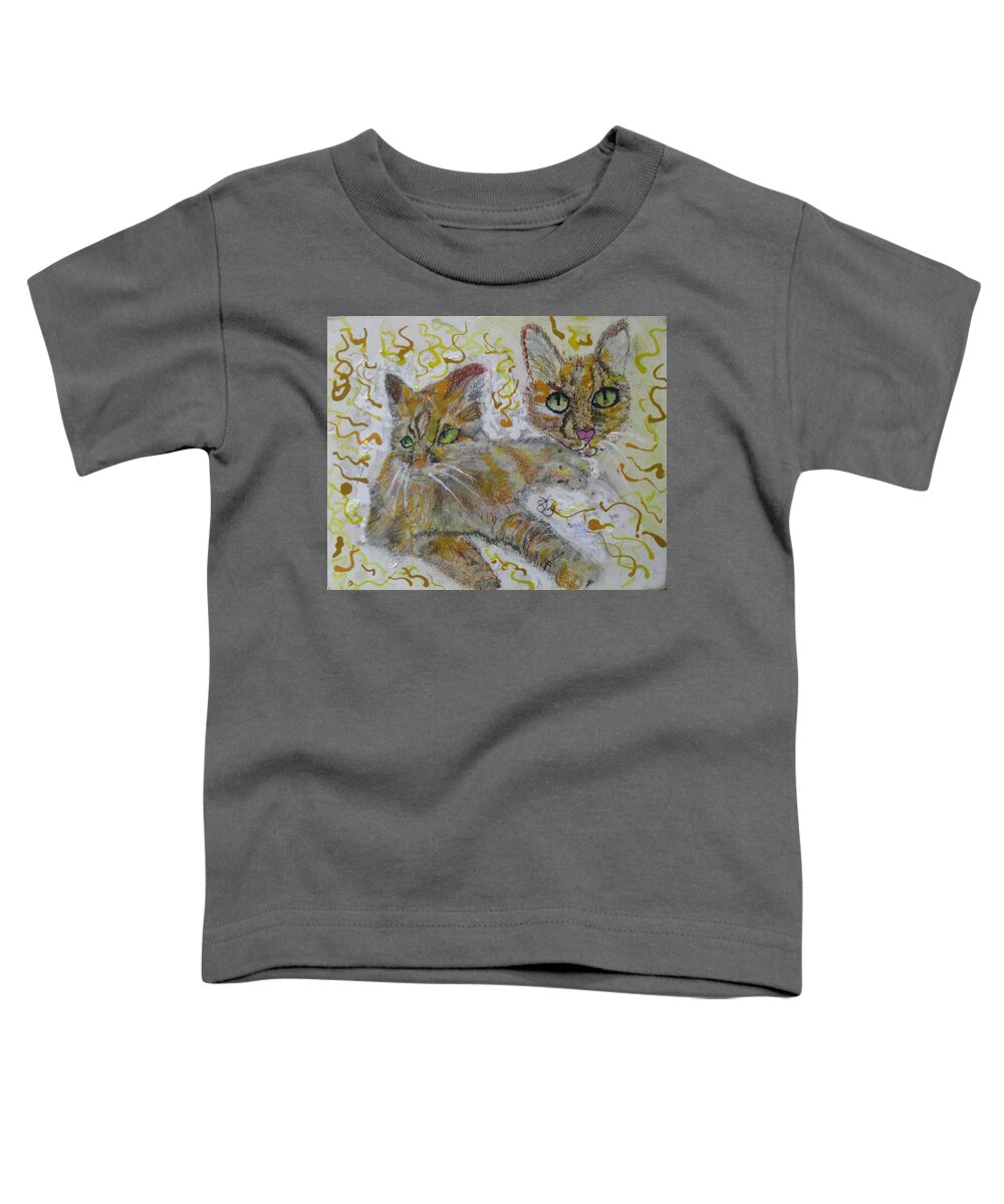 Cat Toddler T-Shirt featuring the painting Cat Named Phoenicia by AJ Brown