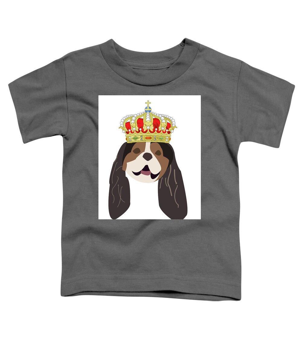 Dog Toddler T-Shirt featuring the digital art Cavalier King Charles by Caroline Elgin