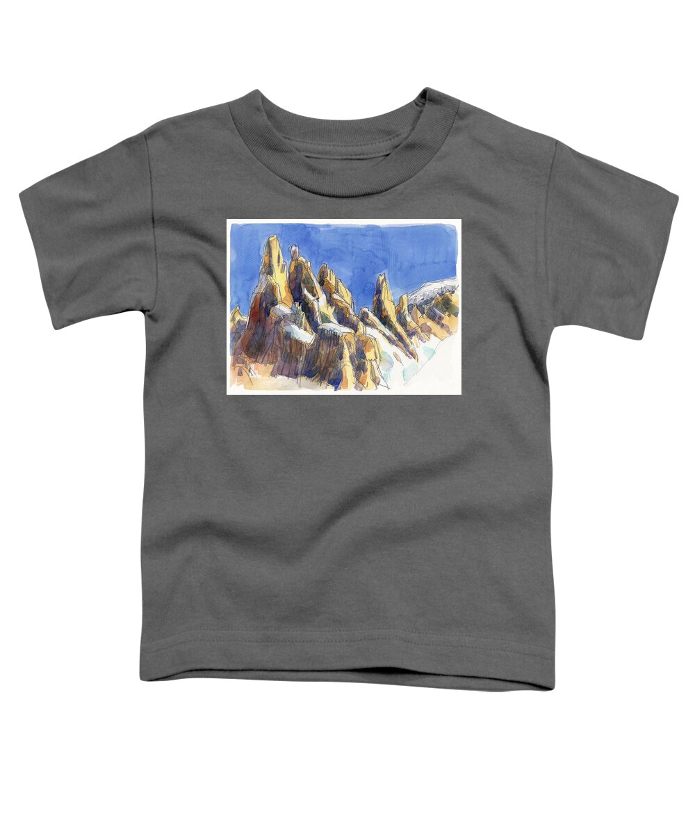 Landscape Toddler T-Shirt featuring the painting Cerro Torre, Patagonia by Judith Kunzle
