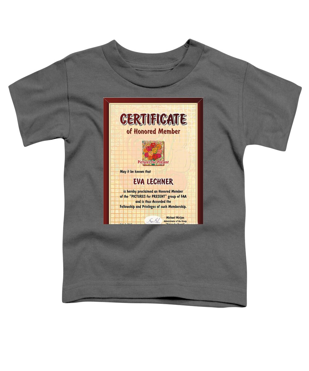 Honored Toddler T-Shirt featuring the photograph Certificate of Honored Member by Eva Lechner