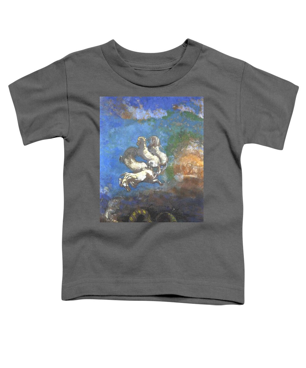 French Toddler T-Shirt featuring the painting Chariot of Apollo by Odilon Redon