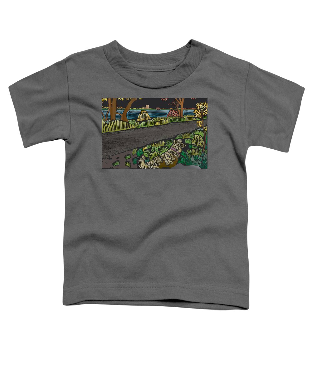 Dog Toddler T-Shirt featuring the digital art Charlie on Path by Kevin McLaughlin
