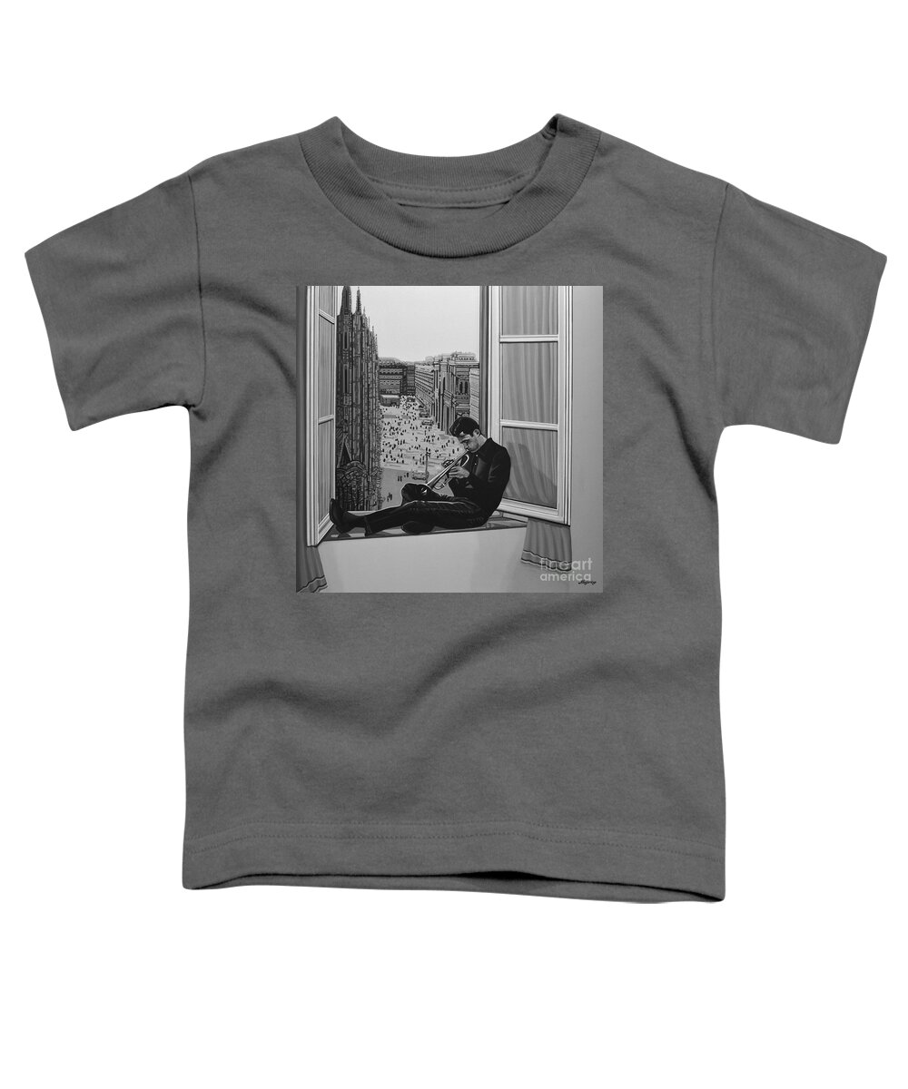 Chet Baker Toddler T-Shirt featuring the painting Chet Baker by Paul Meijering
