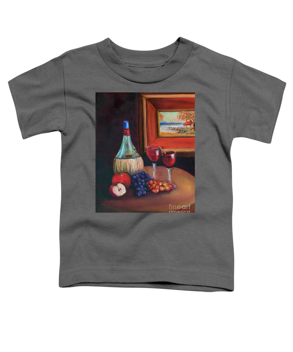 Still Life Toddler T-Shirt featuring the painting Chianti Still Life by Marlene Book