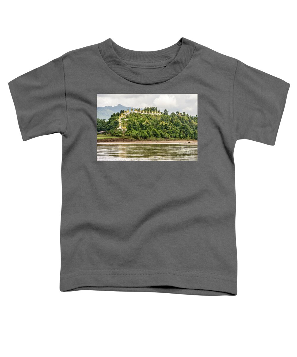 Landscape Toddler T-Shirt featuring the photograph Chindwin Stupas by Werner Padarin