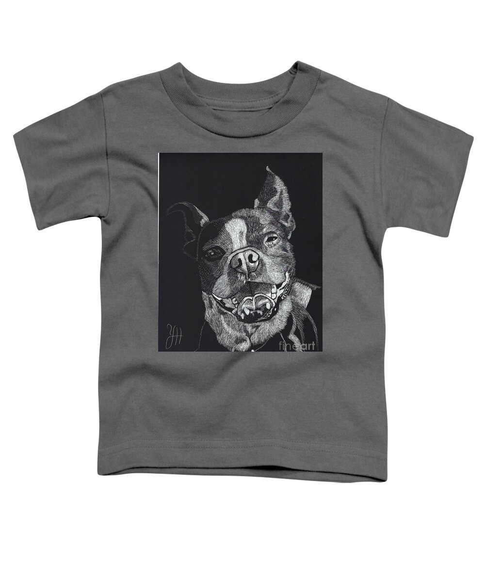 Dog Toddler T-Shirt featuring the digital art Chip by Yenni Harrison