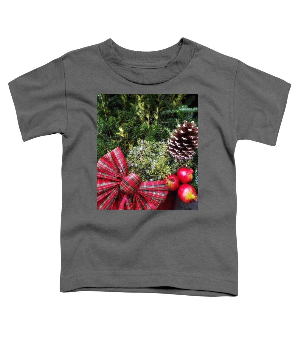 Christmas Toddler T-Shirt featuring the photograph Christmas Arrangement by Mary Capriole