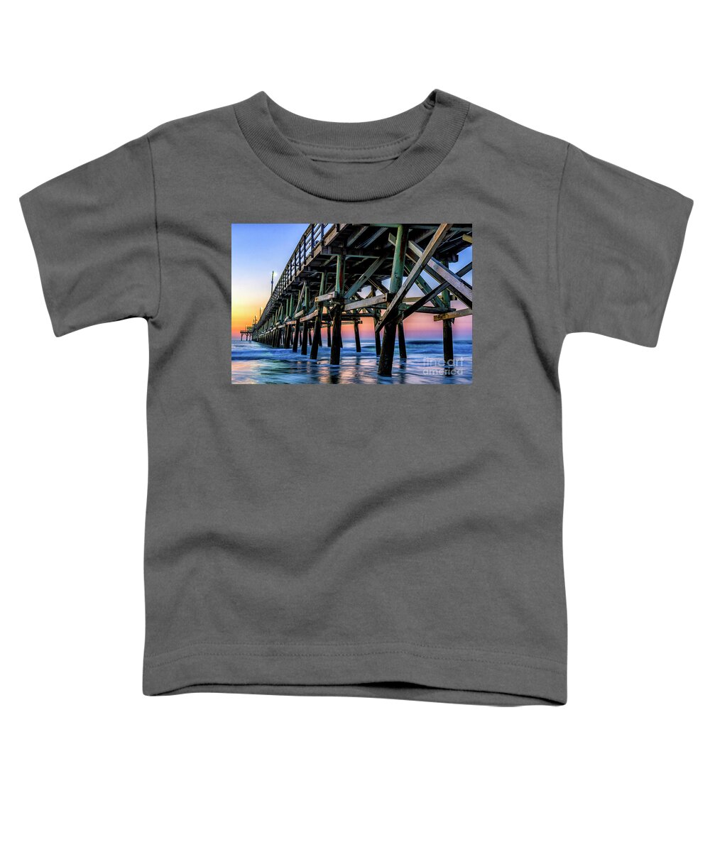Pier Toddler T-Shirt featuring the photograph Christmas Day Sunrise at the Pier #2 by David Smith