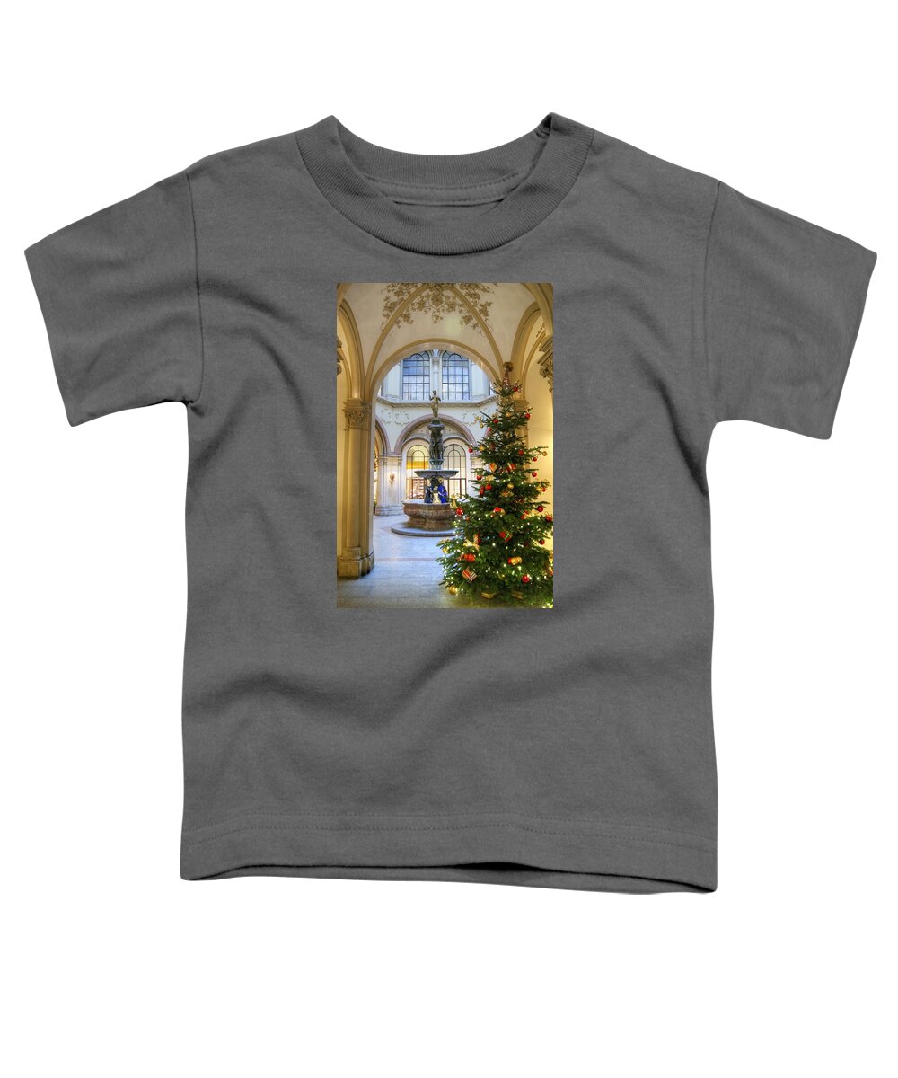Ferstel Toddler T-Shirt featuring the photograph Christmas Tree in Ferstel Passage Vienna by David Birchall