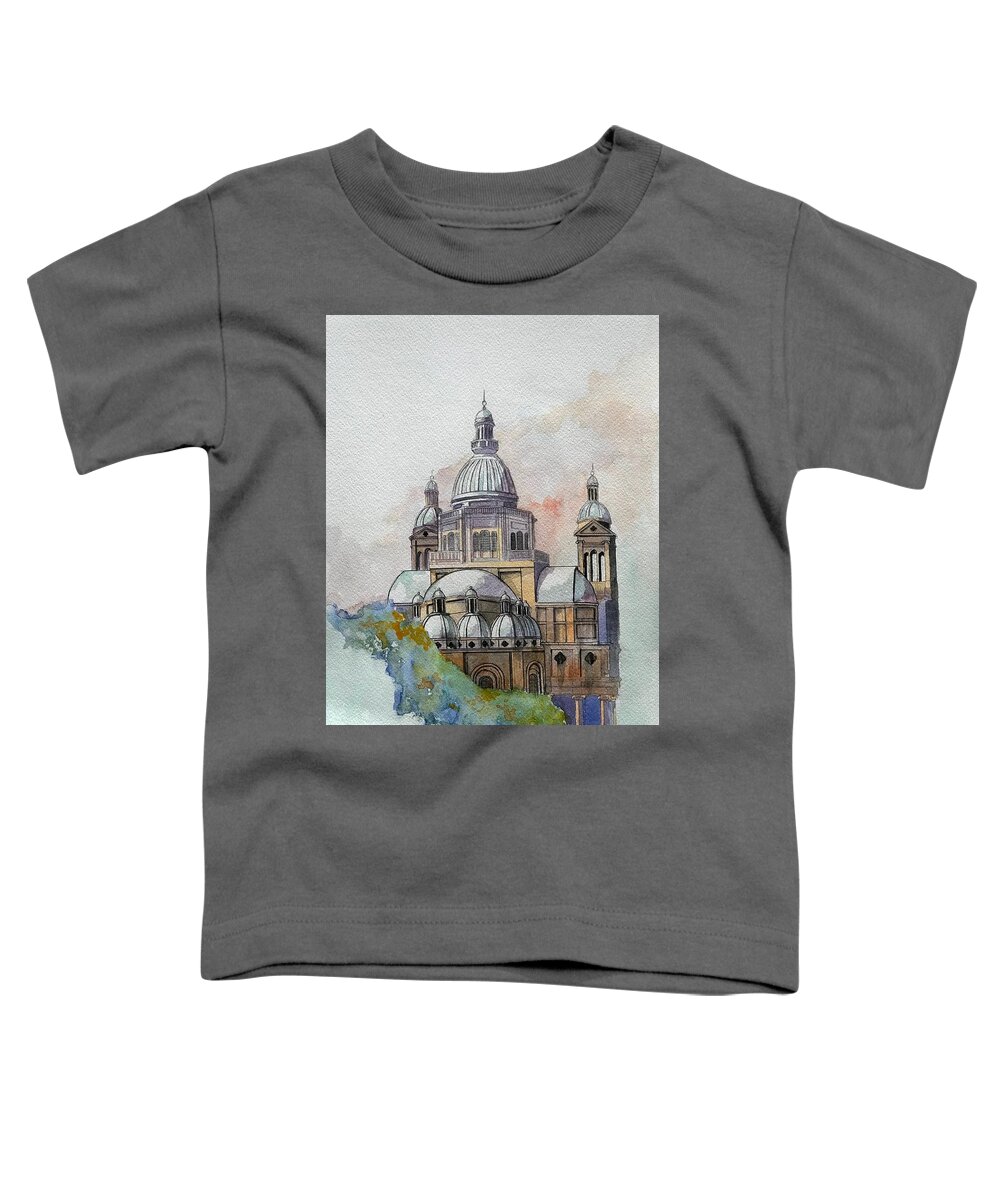 Religion Toddler T-Shirt featuring the painting Church of Christ the King by Ray Agius