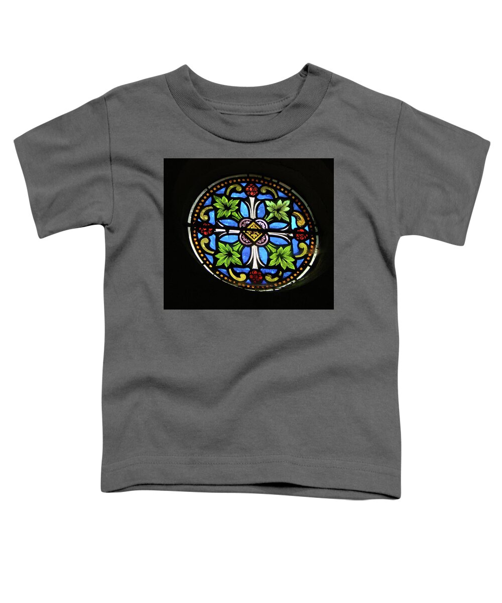 Stained Glass Window Toddler T-Shirt featuring the glass art Church of Saint-Nicolas by Photographer Vassil
