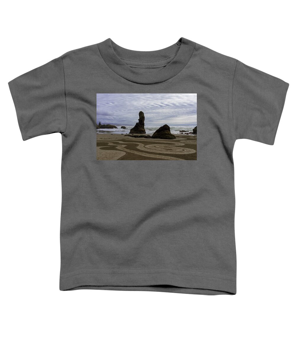 Beach Toddler T-Shirt featuring the photograph Circles in the Sand by Steven Clark