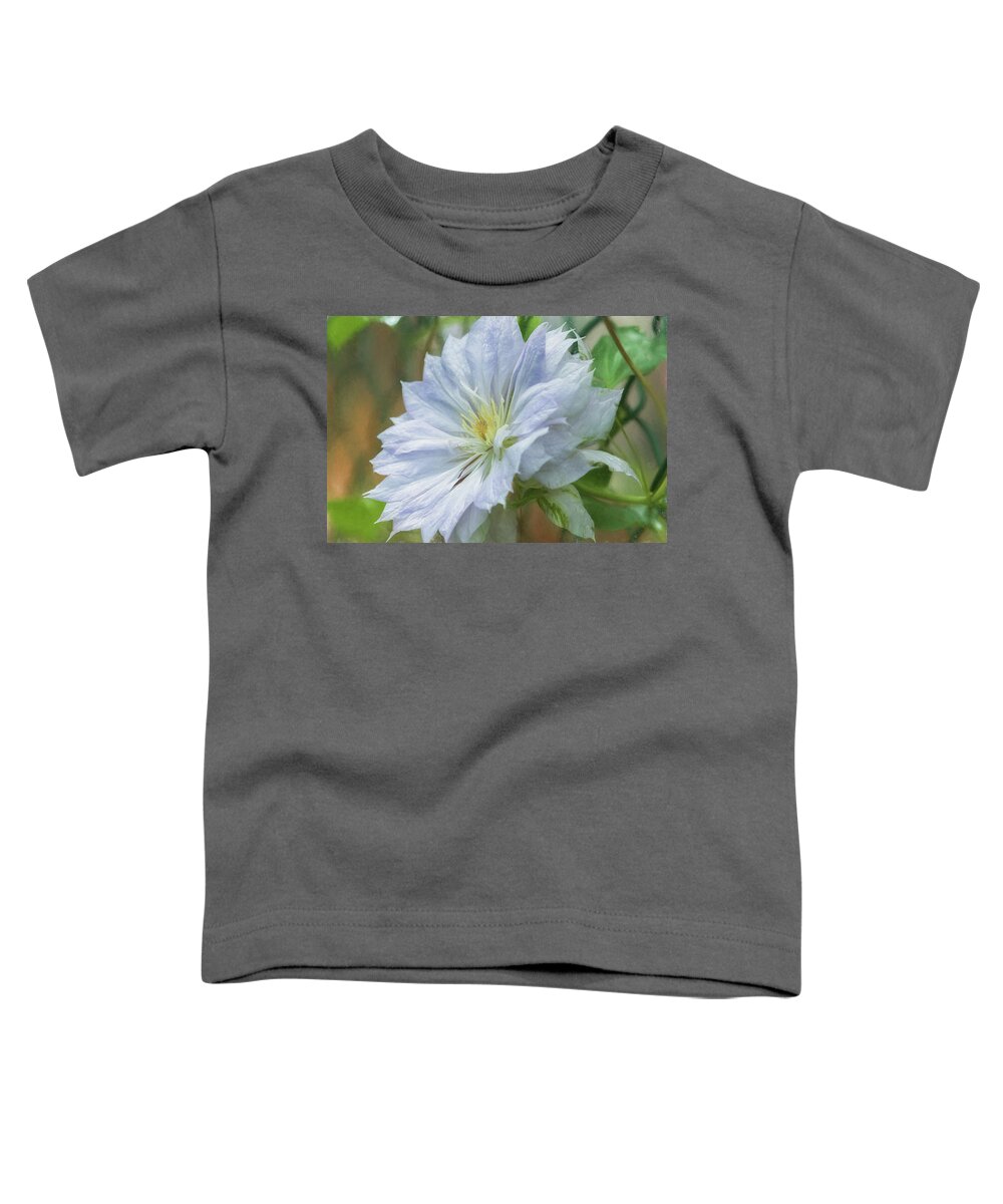 Clematis Toddler T-Shirt featuring the photograph Climbing Clematis Vine by Belinda Greb