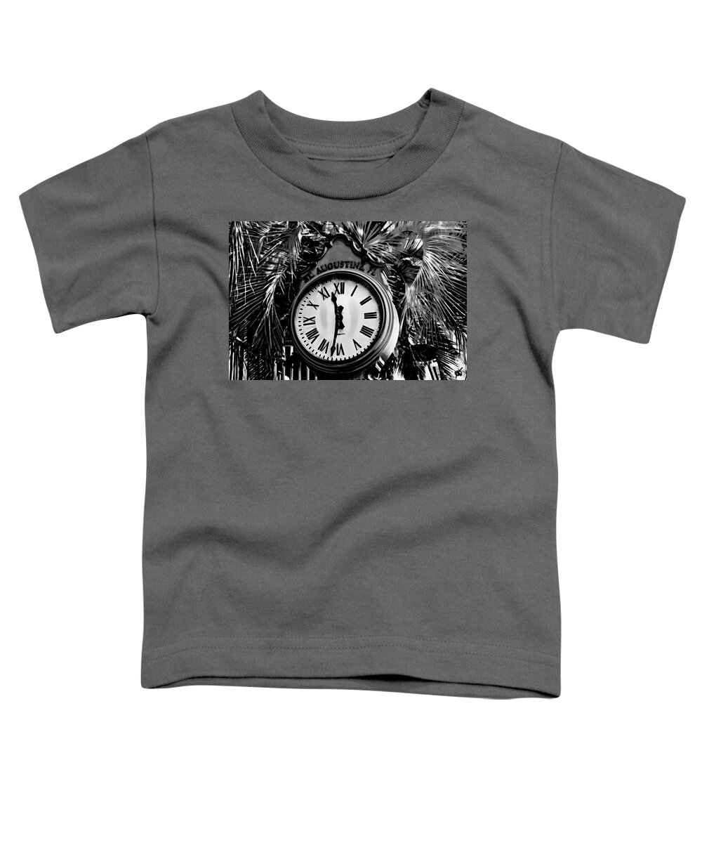 Clock Face Toddler T-Shirt featuring the photograph Clock and Palm by Gina O'Brien
