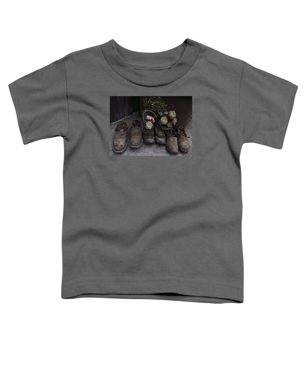 Boots Toddler T-Shirt featuring the photograph Clodhoppers by Kandy Hurley