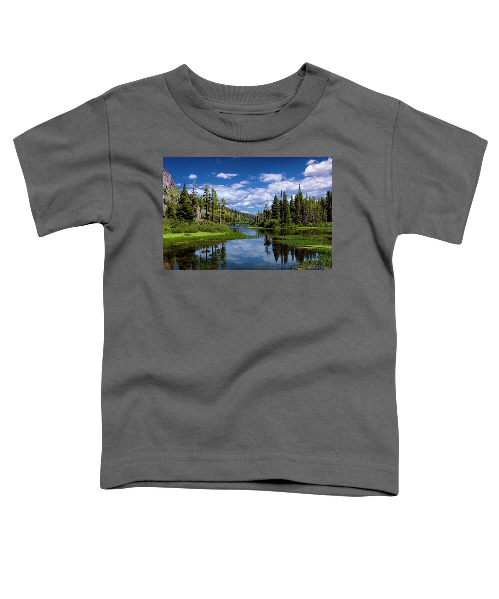 Sierra Nevada Toddler T-Shirt featuring the photograph Cloudy Twin Lakes by American Landscapes