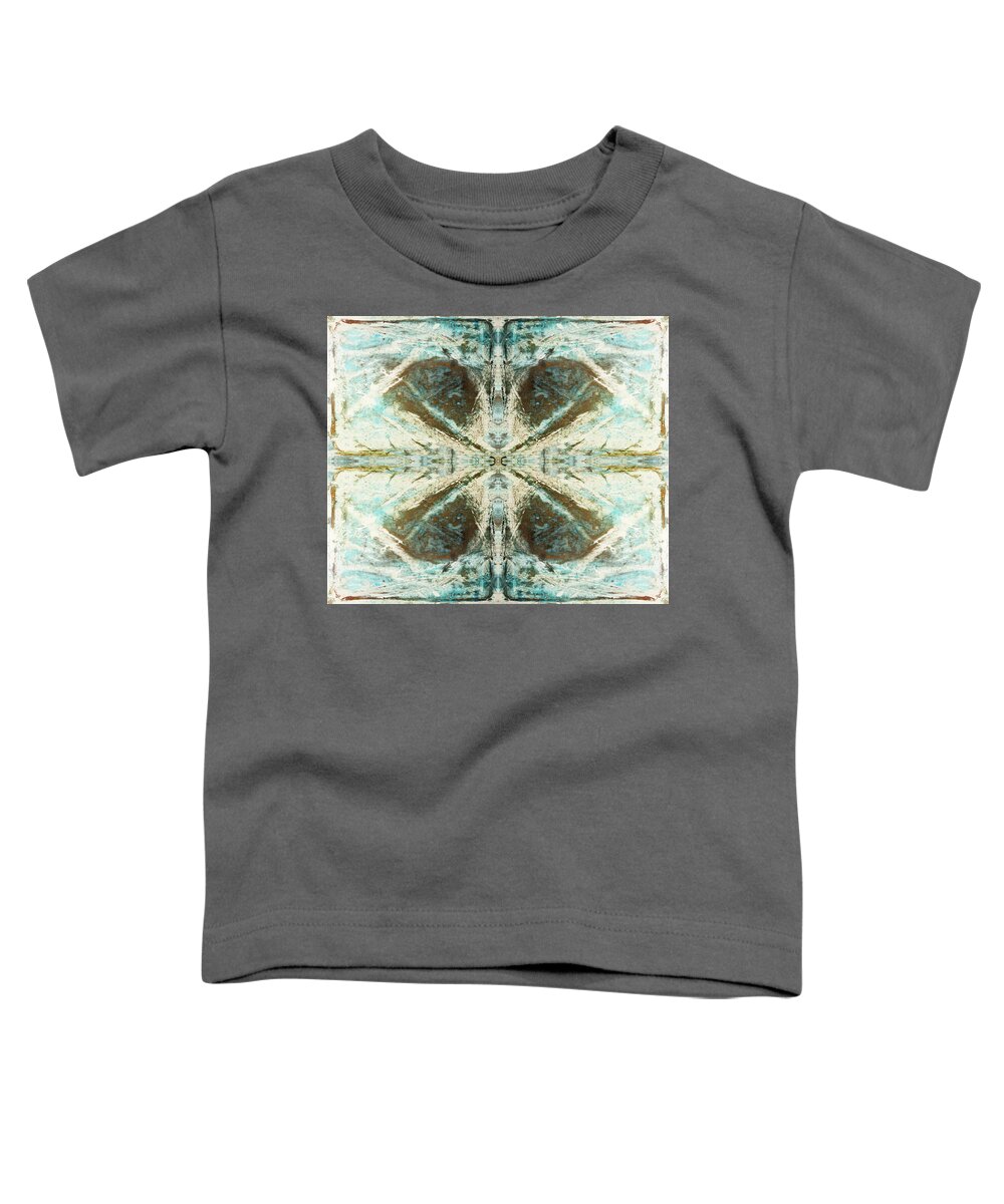 Lap Top Skin Toddler T-Shirt featuring the painting Clover Tile 4 in Copper Blue by Peter V Quenter
