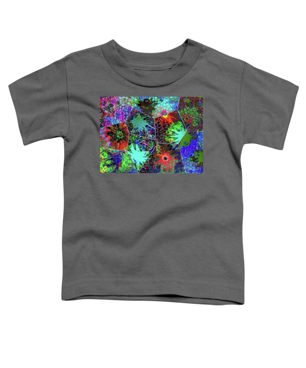 Ocean Toddler T-Shirt featuring the painting Collage of Abstract Ocean Life by Hazel Holland