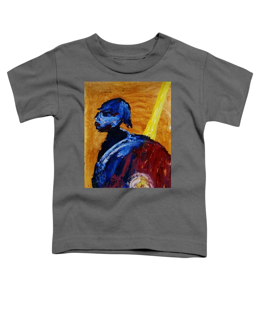 Red Toddler T-Shirt featuring the painting Color wheel warrior by Bachmors Artist