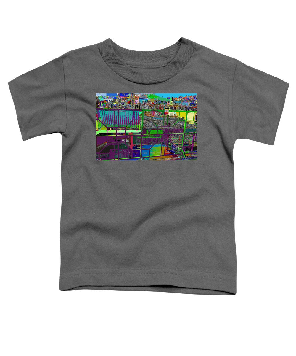 Kenneth James Toddler T-Shirt featuring the photograph colorfication of Chinatown by Kenneth James