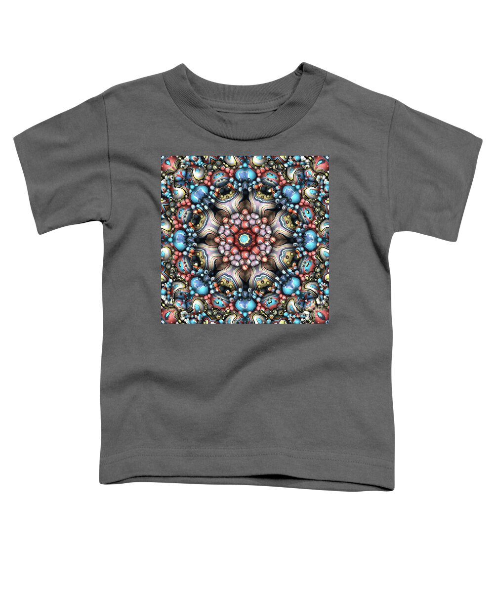 Shapes Toddler T-Shirt featuring the digital art Colorful Circle of 3D Shapes by Phil Perkins