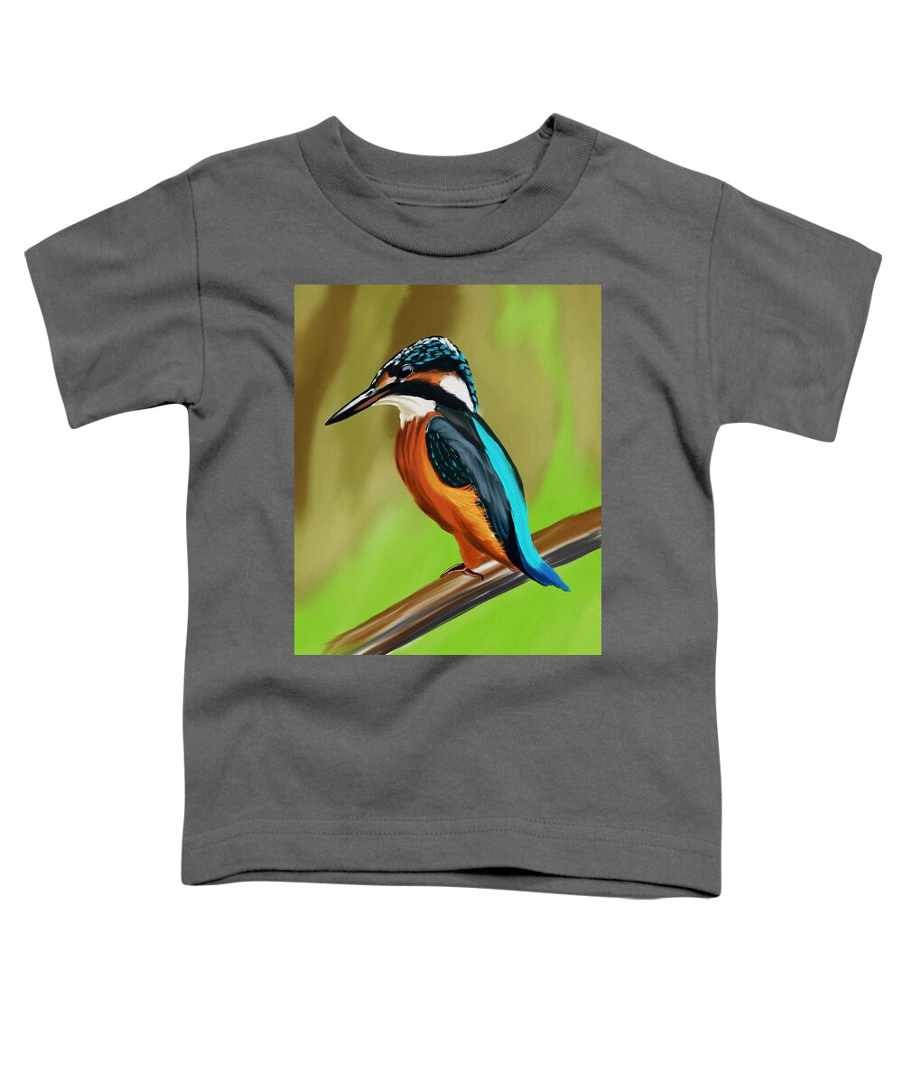 Birds Toddler T-Shirt featuring the digital art Common Kingfisher by Michael Kallstrom