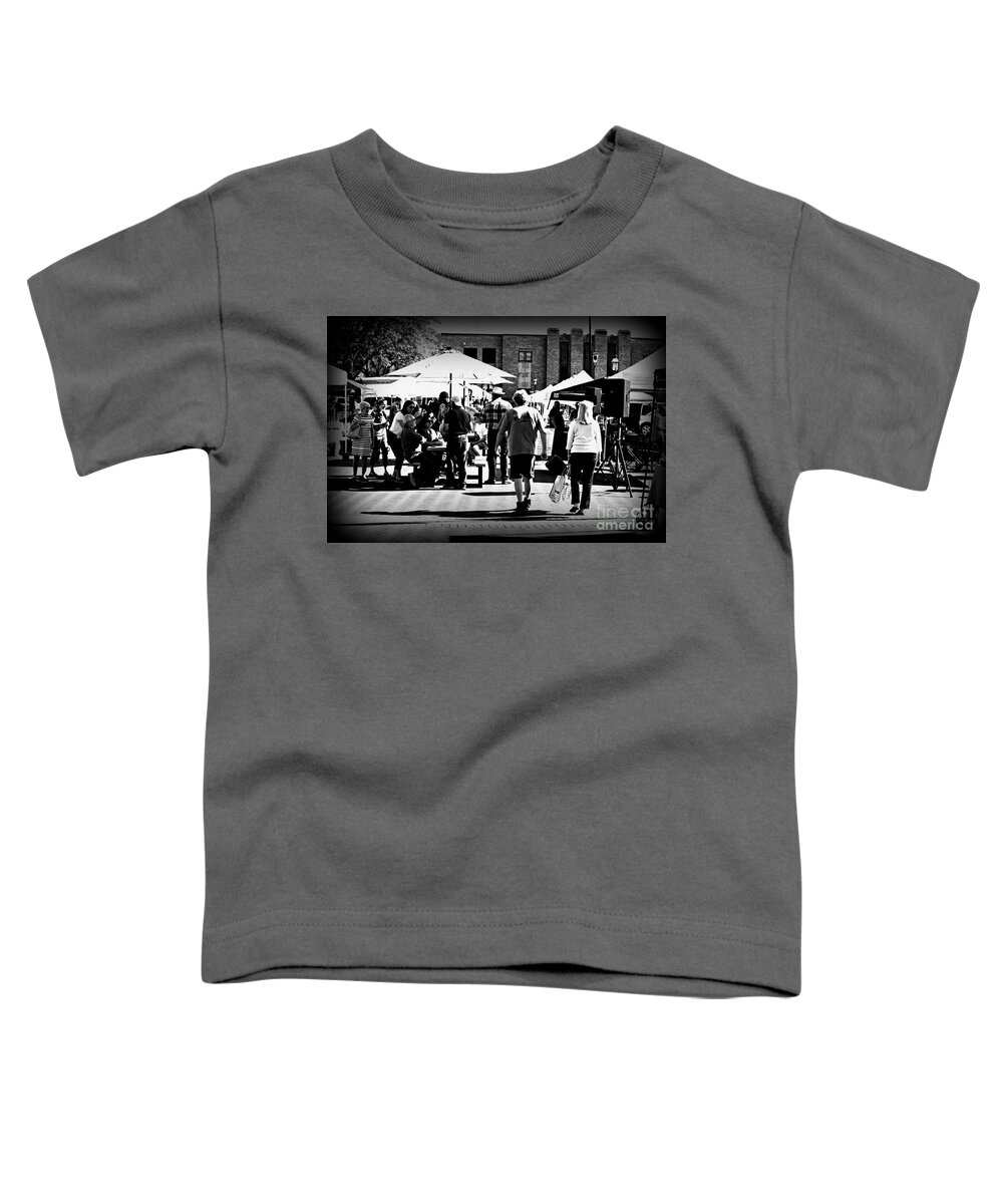 Photography Toddler T-Shirt featuring the photograph Community at the Farmers Market by Frank J Casella