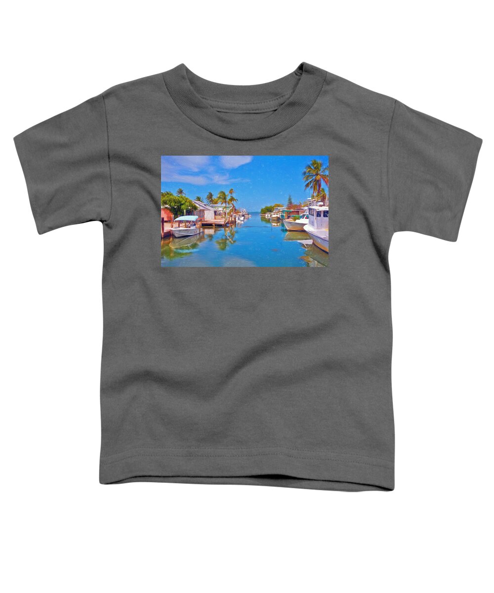 Conchkey Toddler T-Shirt featuring the photograph Conch Key Waterfront Living 3 by Ginger Wakem