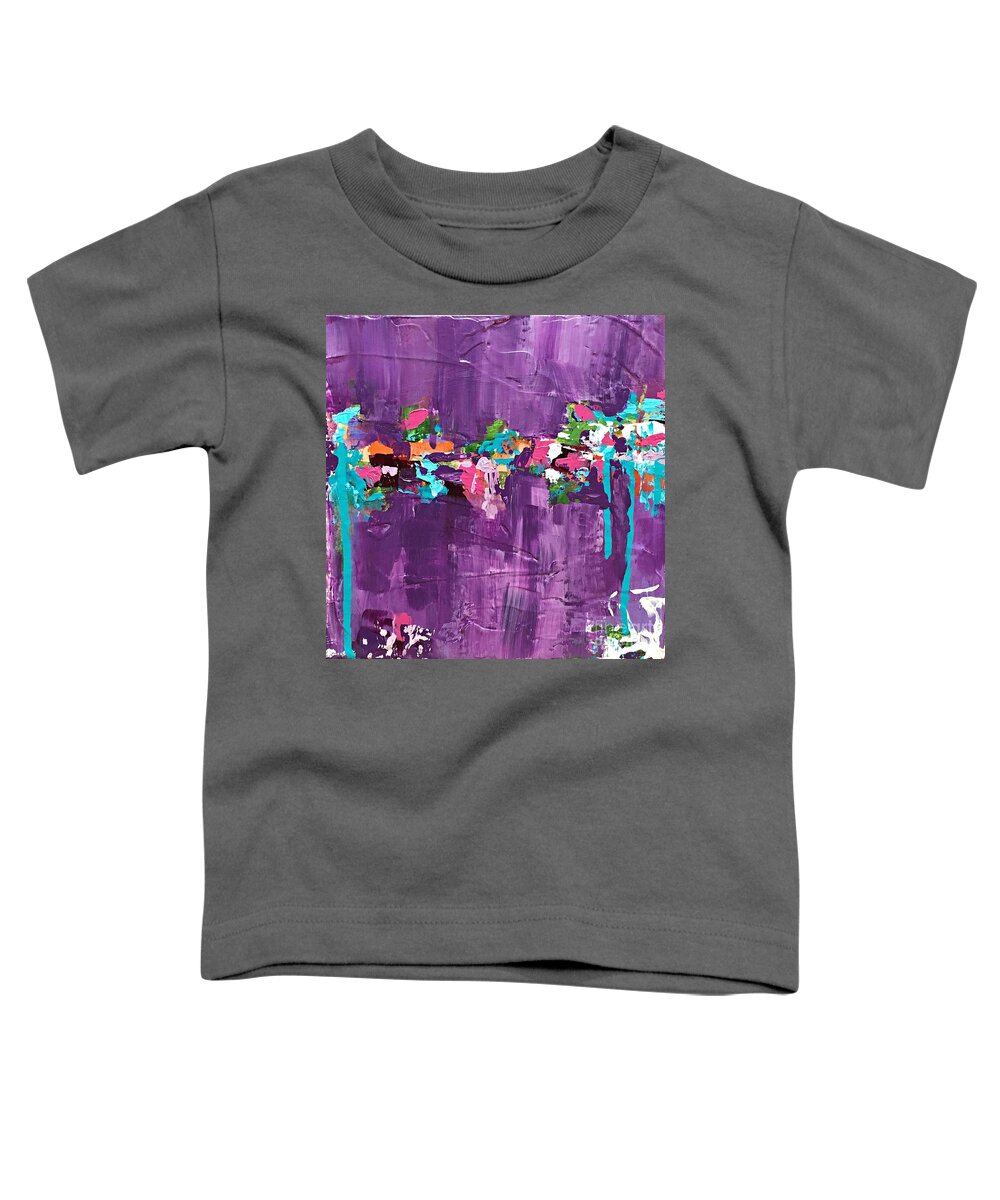 Purple Toddler T-Shirt featuring the painting Connected by Mary Mirabal