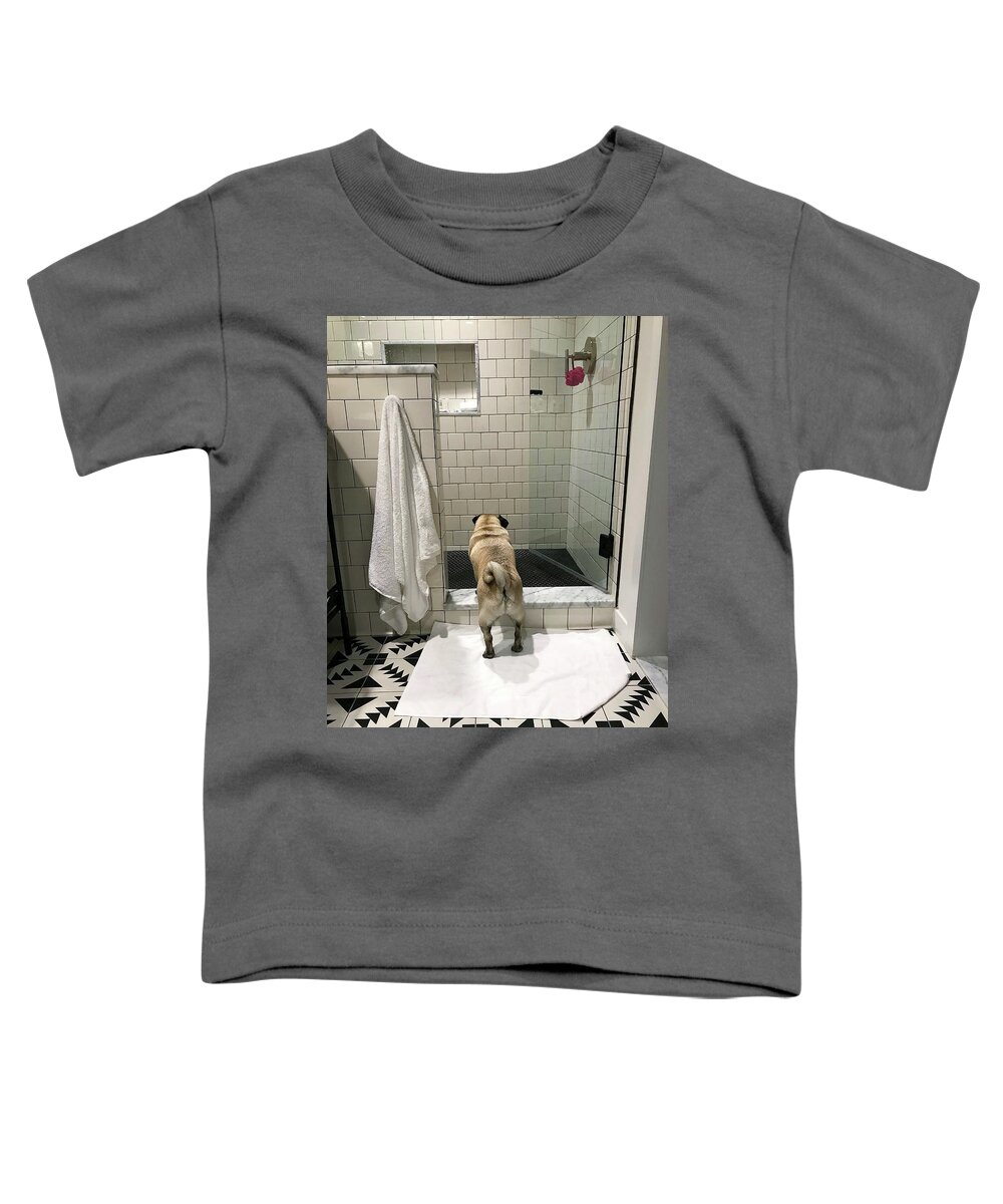 Pug Toddler T-Shirt featuring the photograph Contemplating by Jackson Pearson