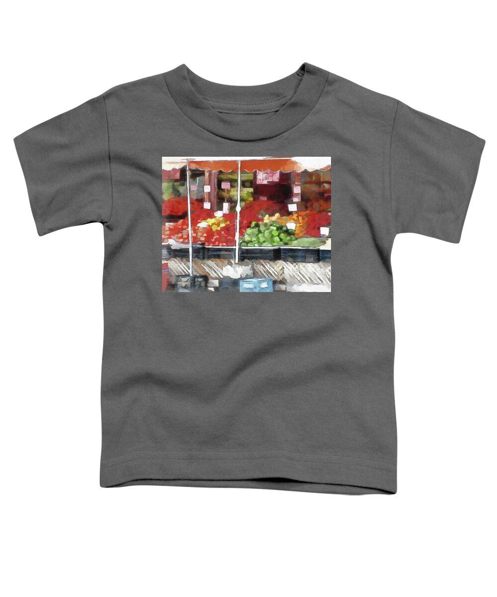 Corner Market Toddler T-Shirt featuring the digital art Corner Market by Leslie Montgomery