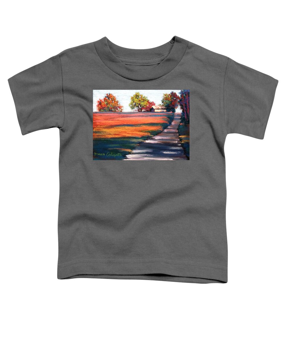 Landscape Toddler T-Shirt featuring the pastel Country Lane by Diana Colgate