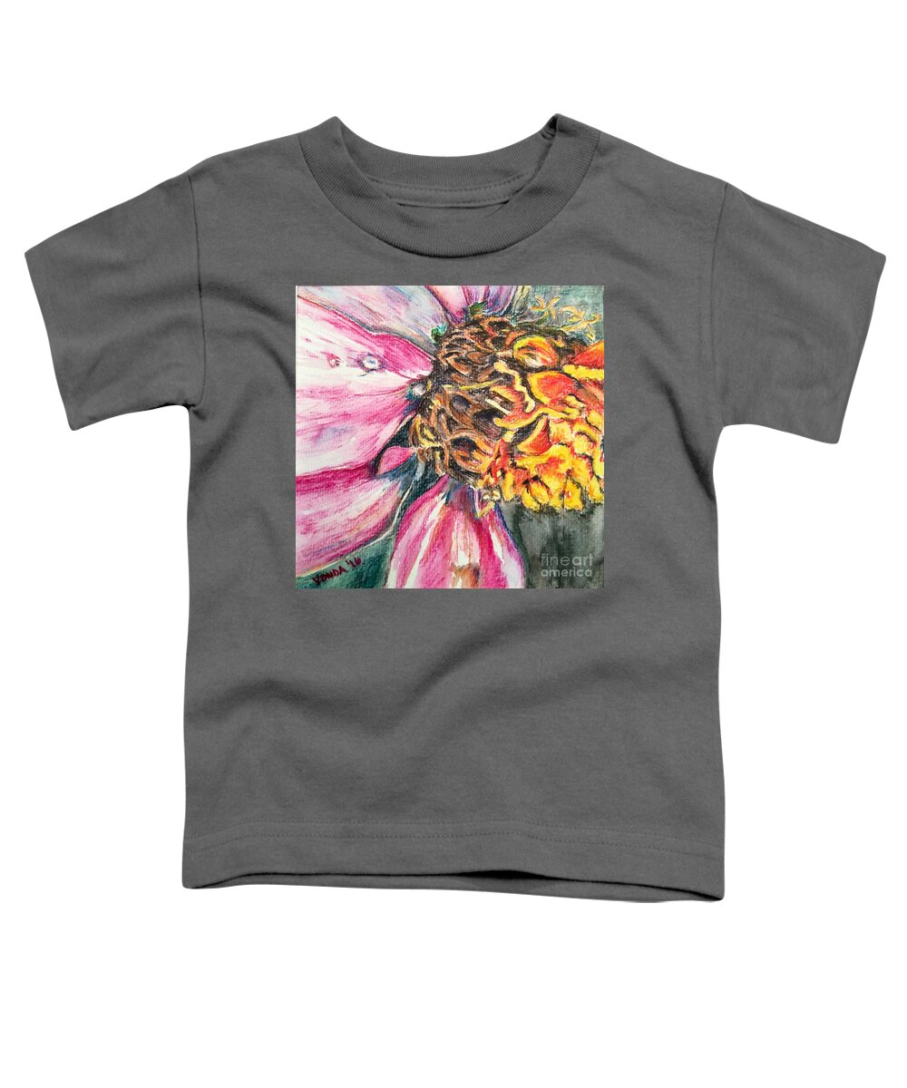 Macro Toddler T-Shirt featuring the drawing Crazy Top by Vonda Lawson-Rosa