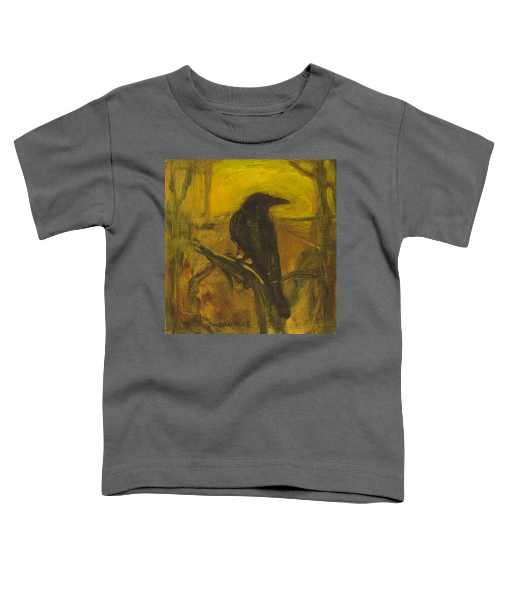 Bird Toddler T-Shirt featuring the painting Crow 21 by David Ladmore