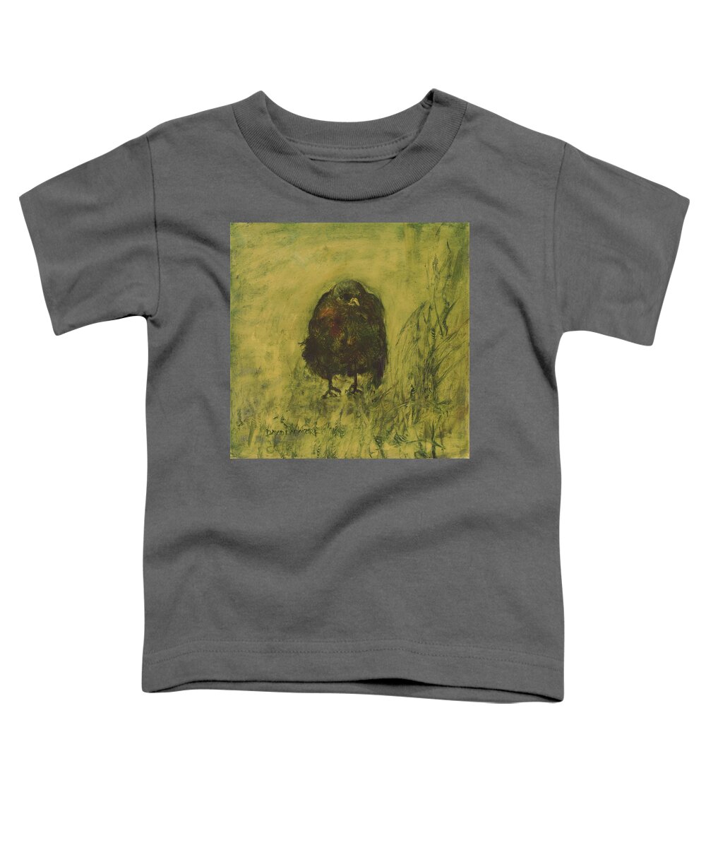Bird Toddler T-Shirt featuring the painting Crow 26 by David Ladmore
