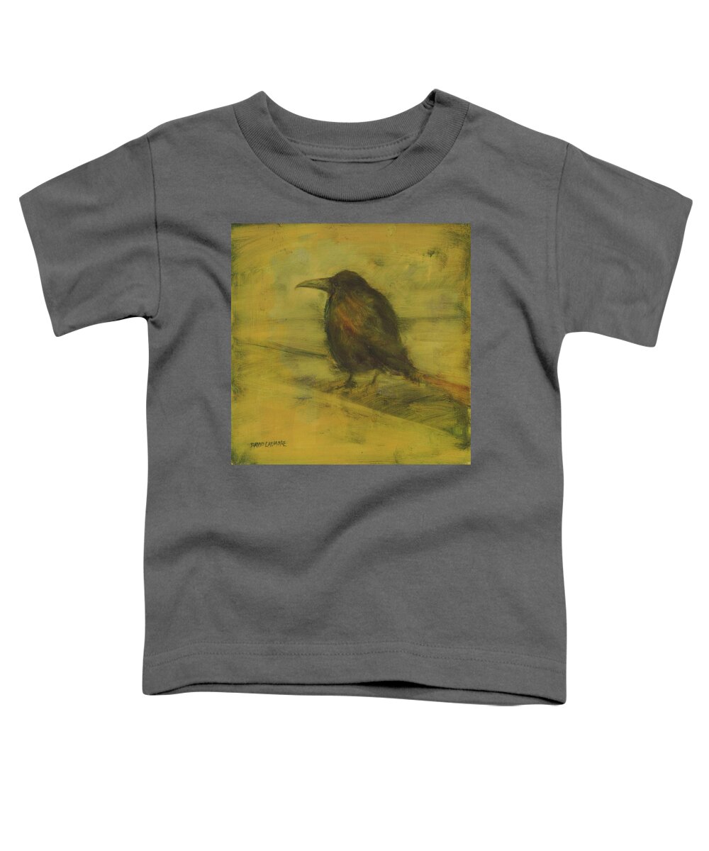 Bird Toddler T-Shirt featuring the painting Crow 27 by David Ladmore